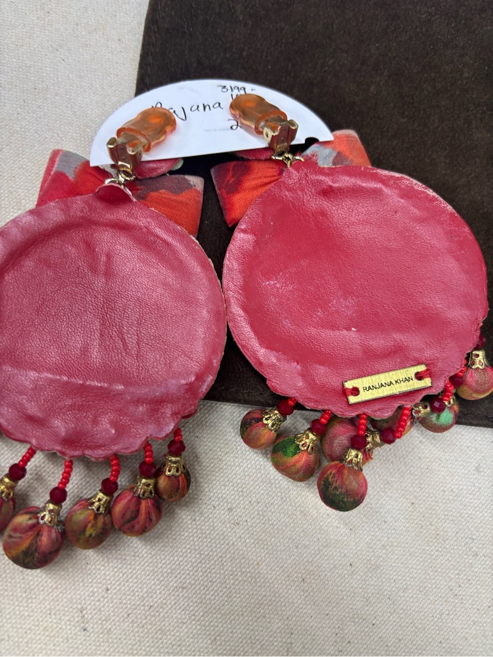 Ranjana khanColorful Boho Statement Earrings with Ribbon - Picture 5 of 5